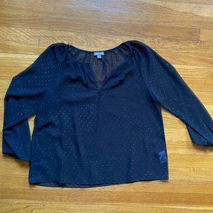 Black sheer blouse with sequins!